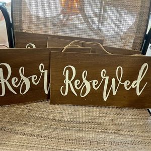 4 Rustic Reserved Signs